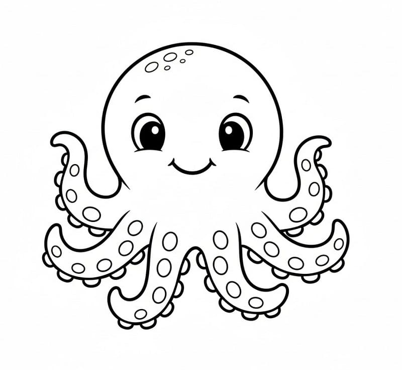 Polpo carino da colorare