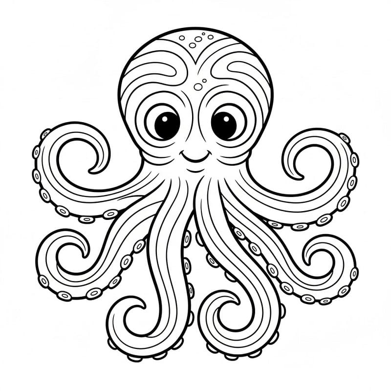 Polpo fantastico da colorare