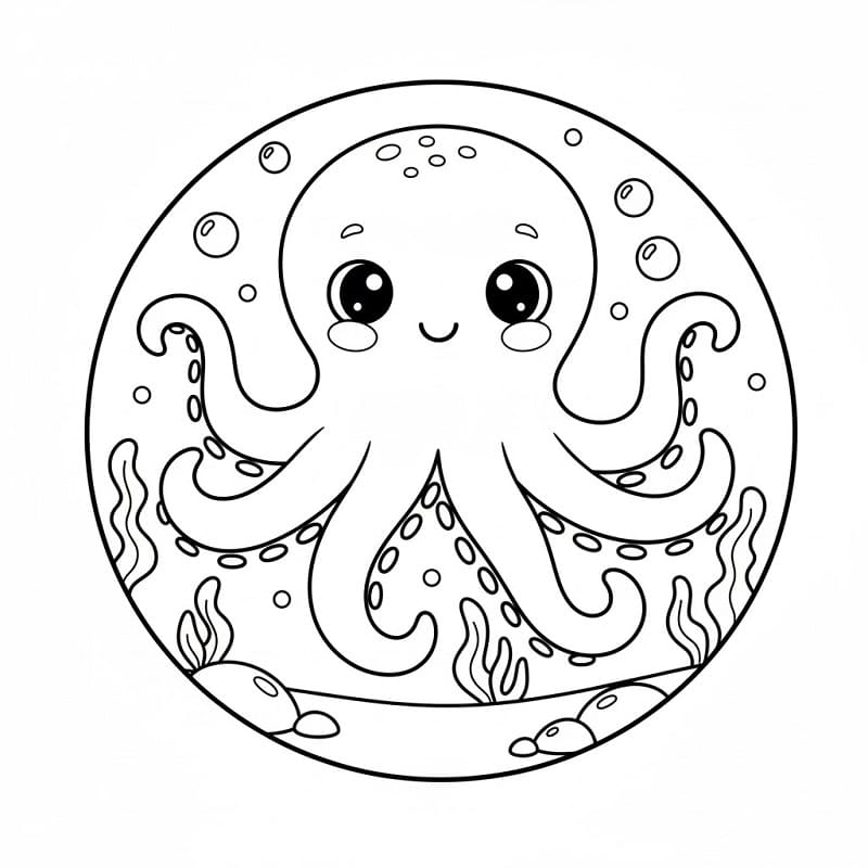 Polpo piccolo da colorare