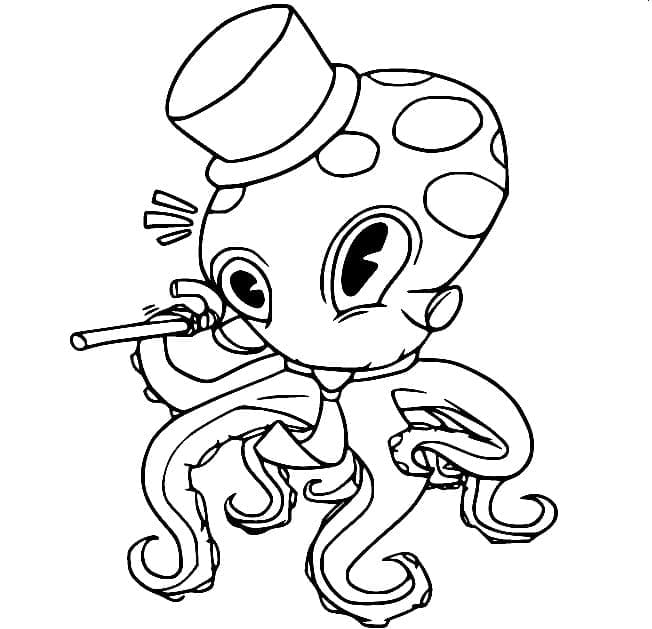 Polpo straordinario da colorare