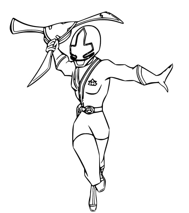 Power Ranger Samurai giallo da colorare