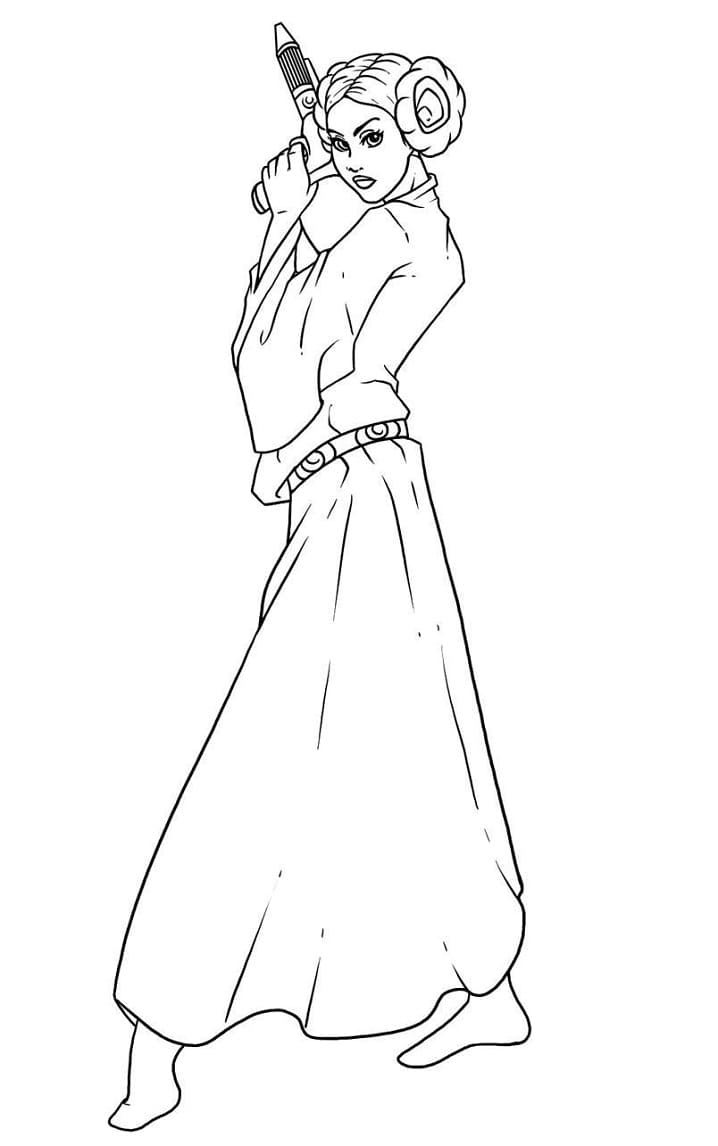 Principessa Leia versione Guerre Stellari da colorare