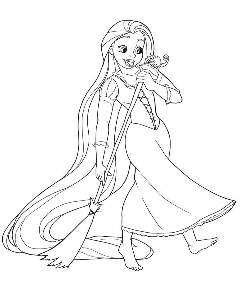 Principessa Rapunzel adorabile stampabile da colorare