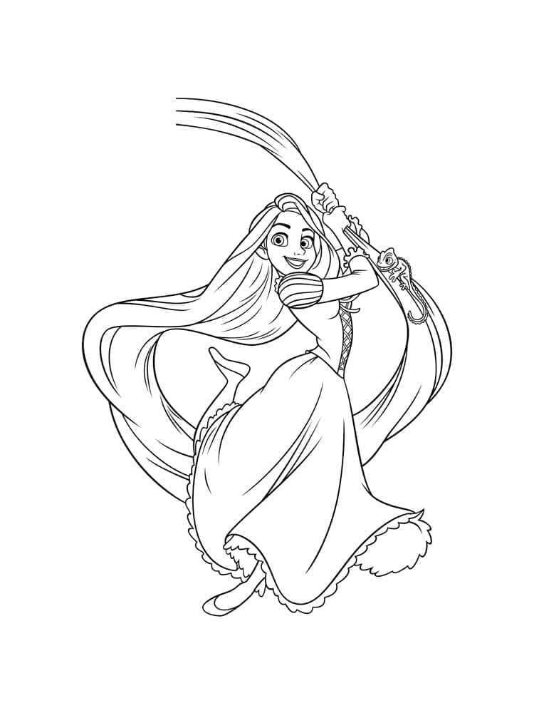 Principessa Rapunzel in Rapunzel da colorare
