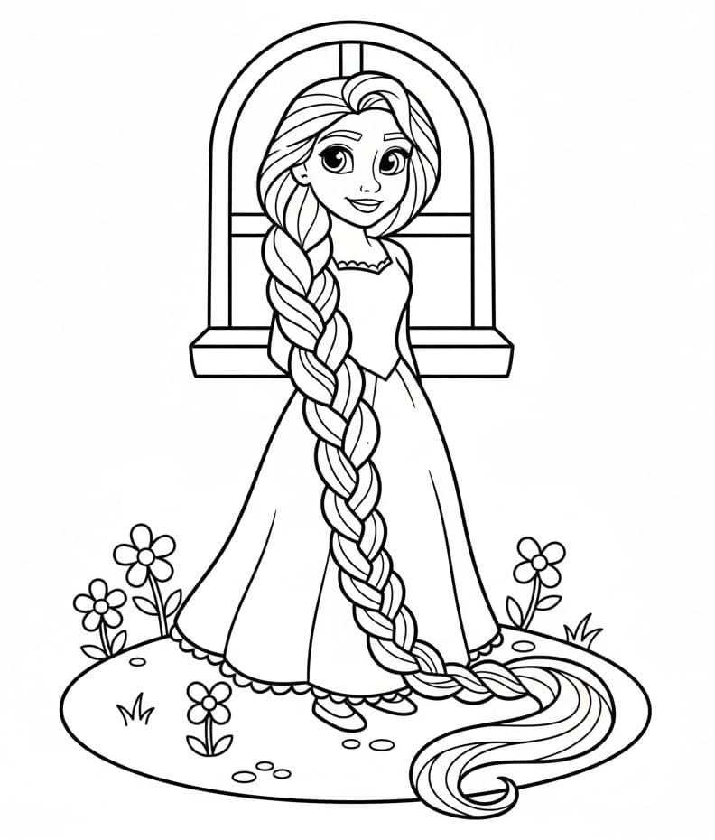 Rapunzel adorabile da colorare