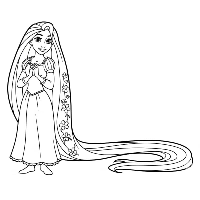 Rapunzel bellissima da colorare
