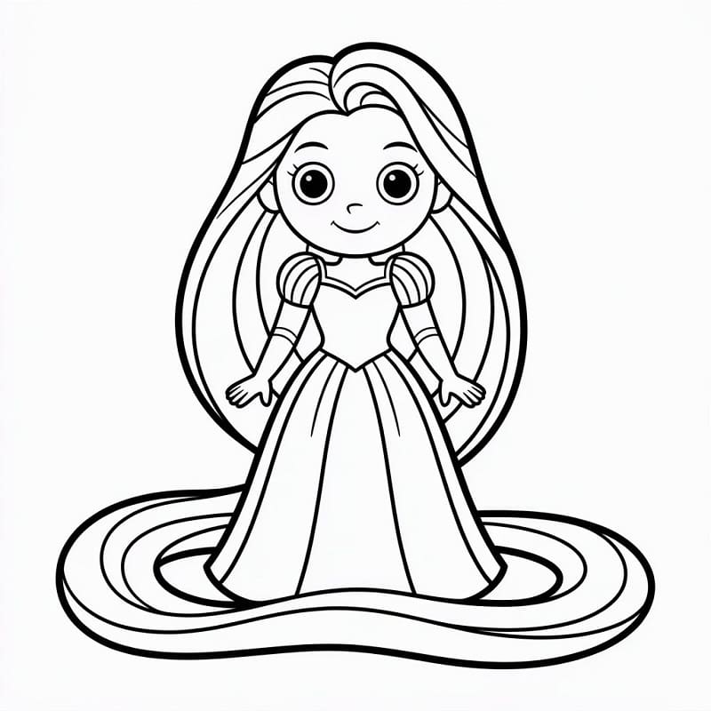 Rapunzel carina da colorare