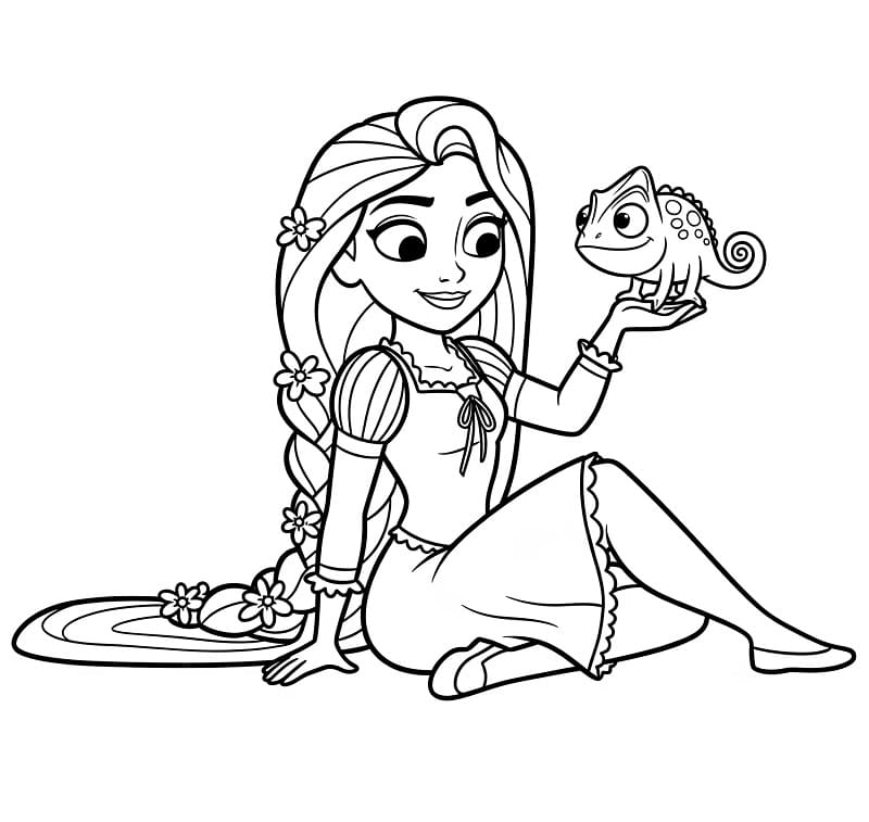 Rapunzel da colorare