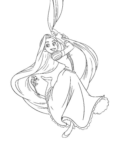 Rapunzel fantastica (diversa) da colorare