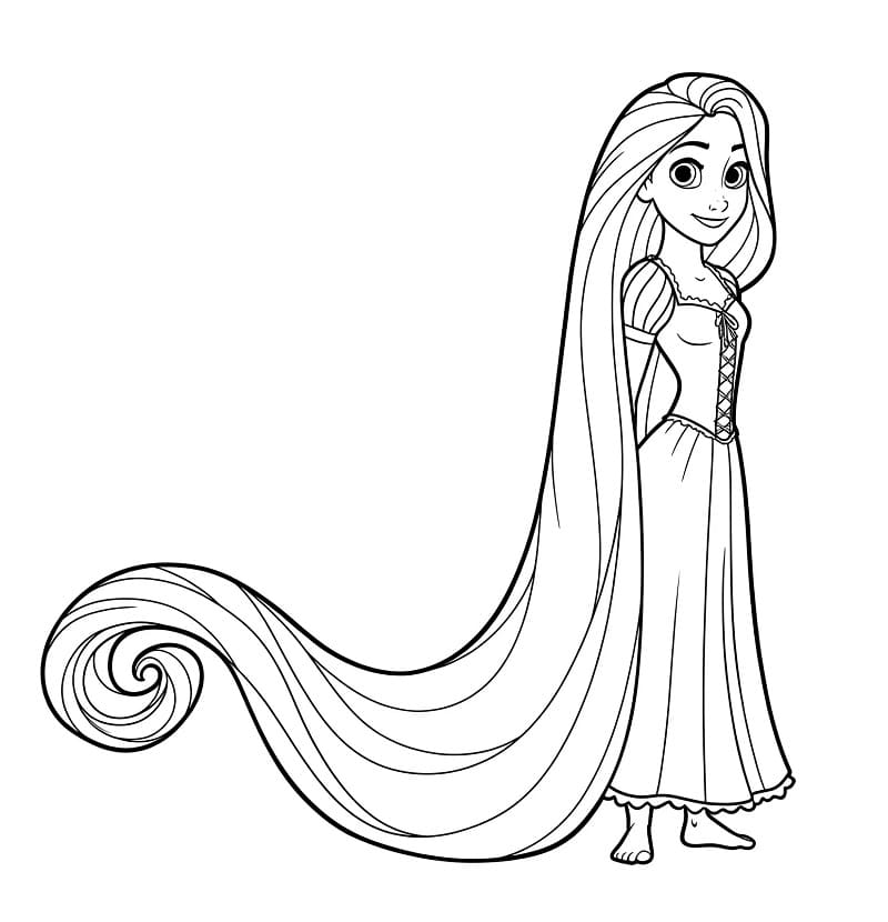 Rapunzel graziosa da colorare