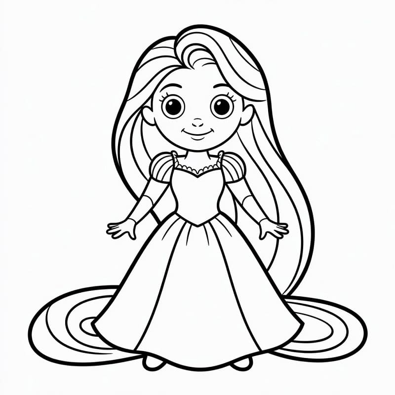 Rapunzel molto carina da colorare