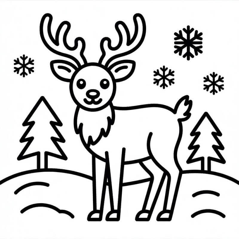 Renna Basica da colorare