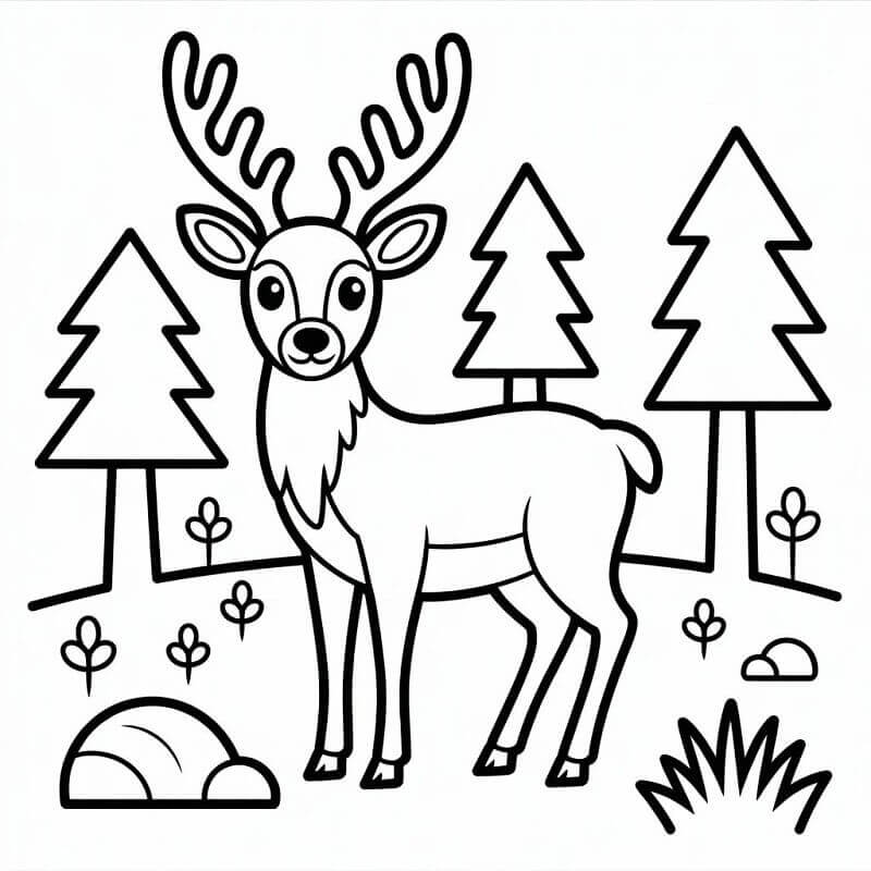 Renna Graziosa da colorare