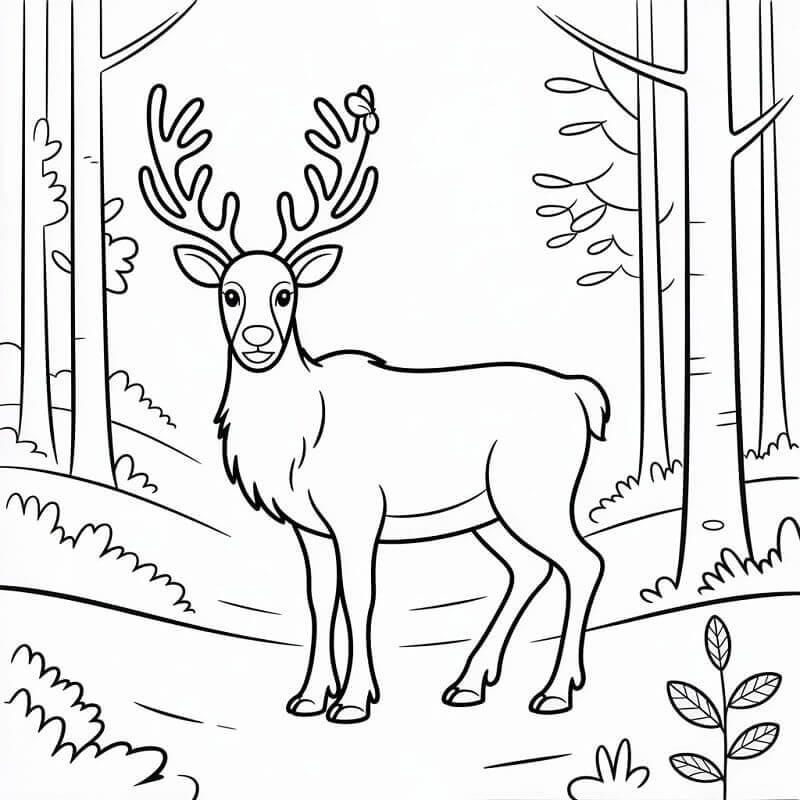 Renna Normale da colorare