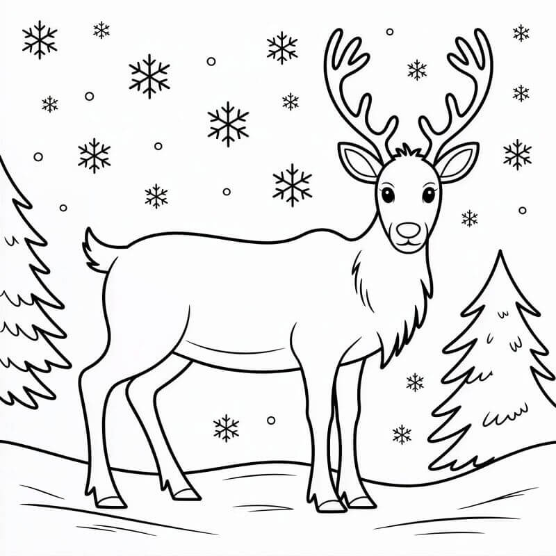 Renna Selvaggia da colorare