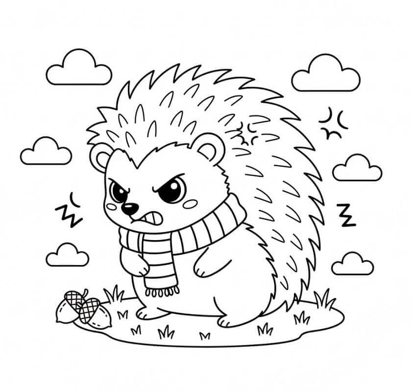 Riccio Arrabbiato da colorare