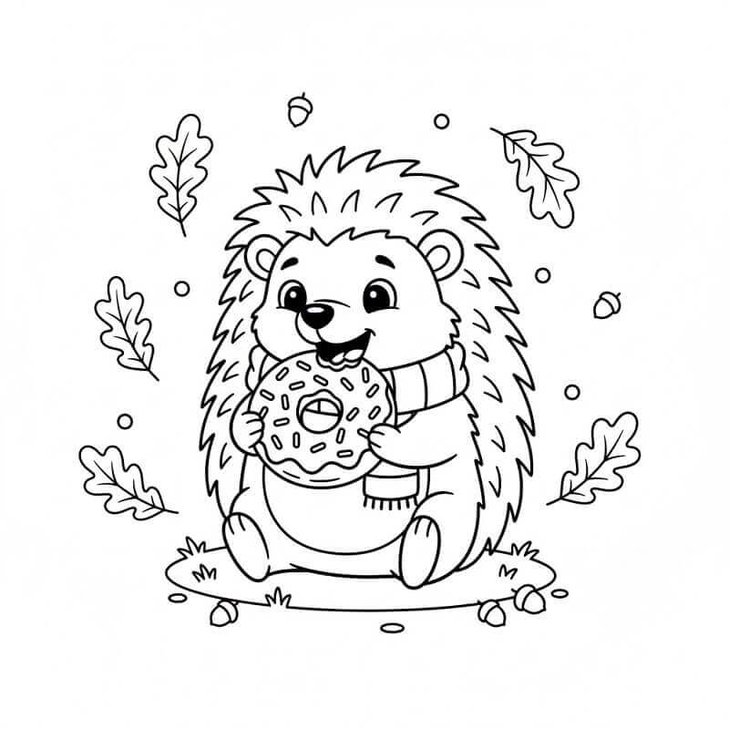 Riccio Mangia Ciambella da colorare