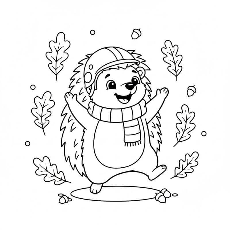 Riccio che Balla da colorare