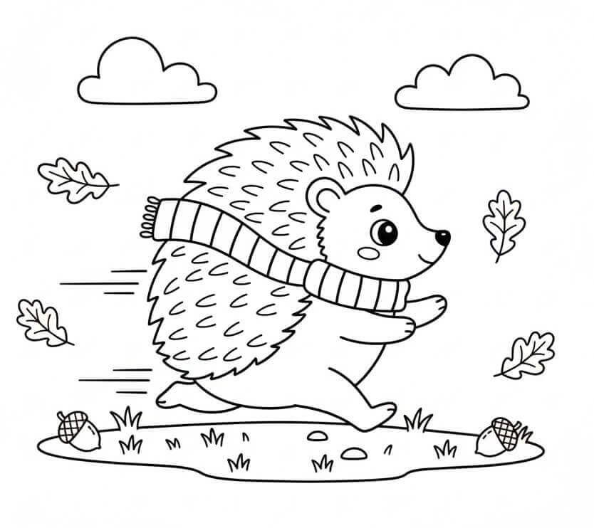 Riccio che Corre da colorare