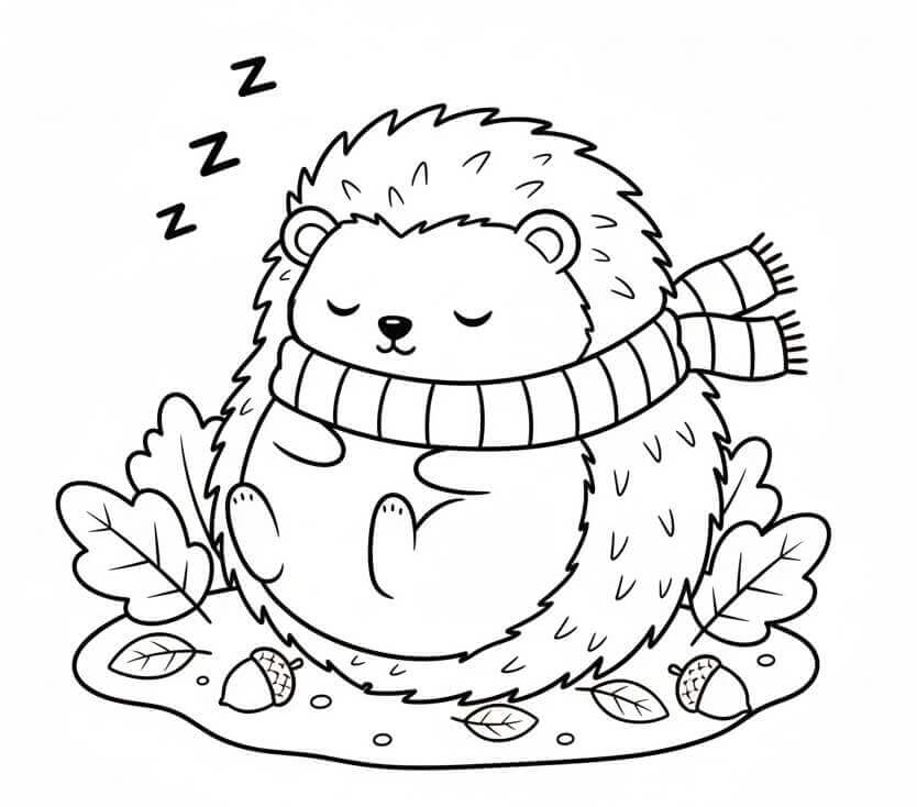 Riccio che Dorme da colorare