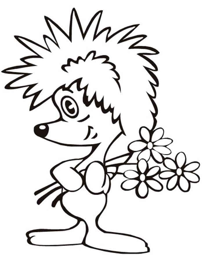 Riccio con Fiori da colorare