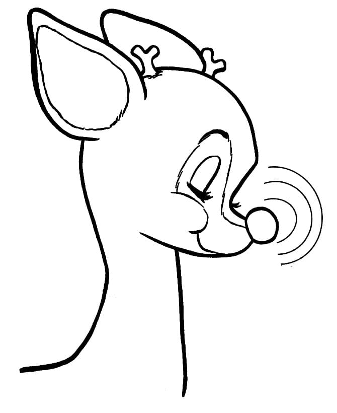 Rudolph molto carino da colorare