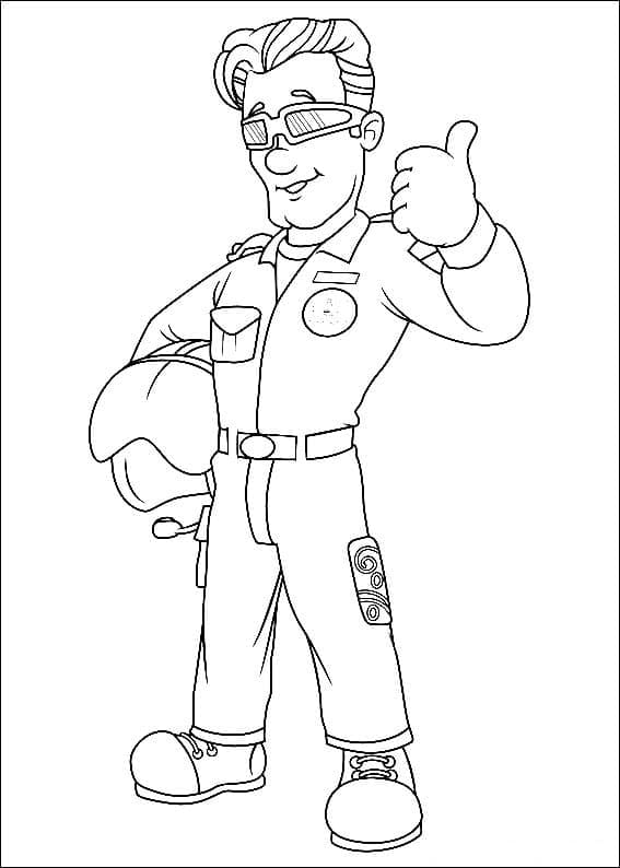 Sam il pompiere Tom Thomas da colorare