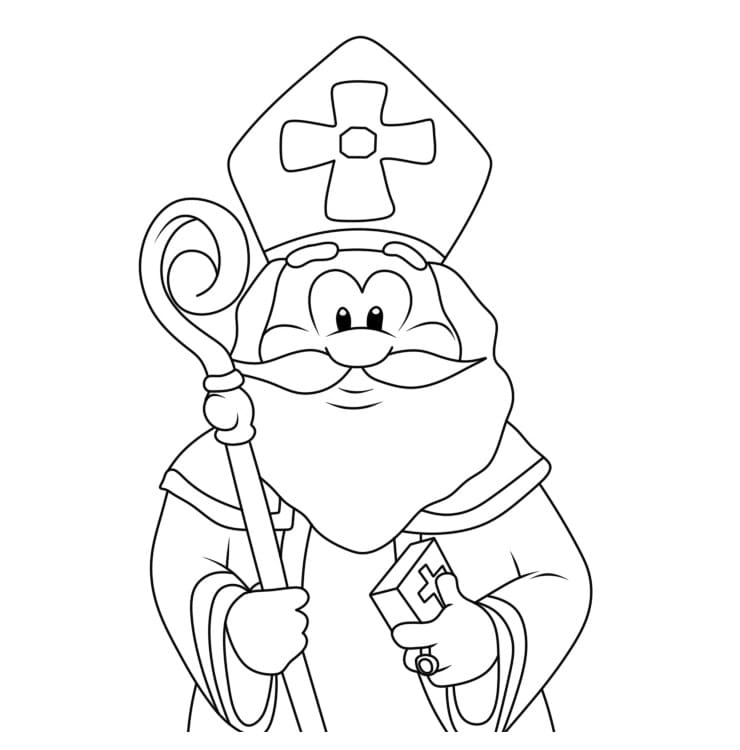San Nicola a cartone animato da colorare