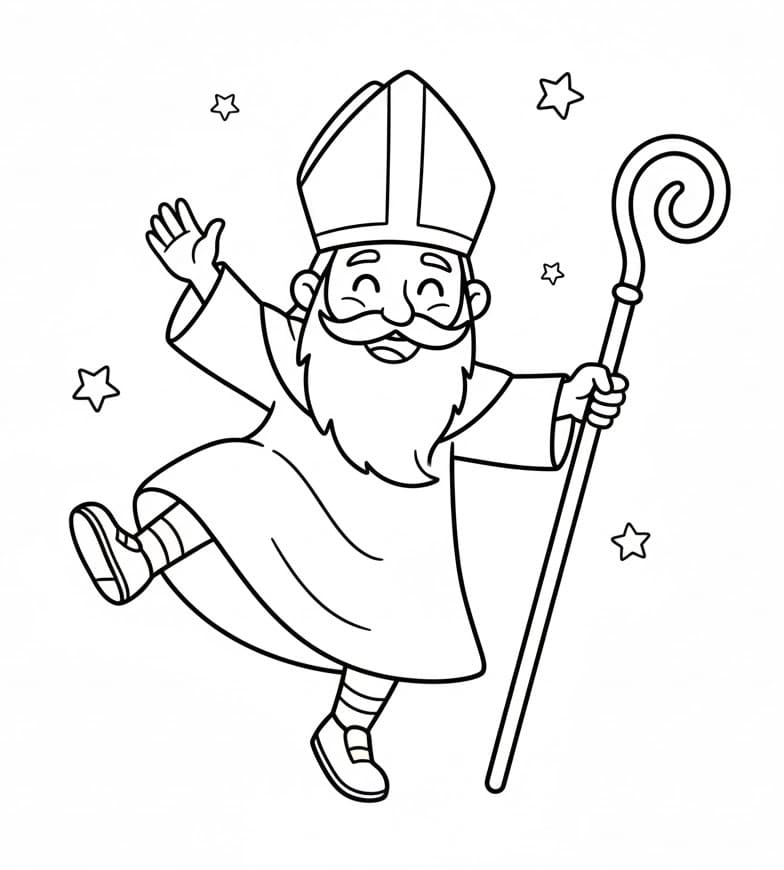 San Nicola allegro da colorare