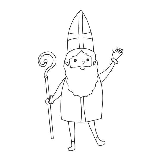 San Nicola amichevole da colorare