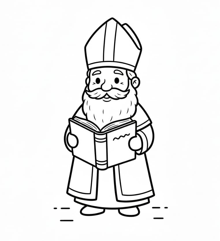 San Nicola con un libro da colorare
