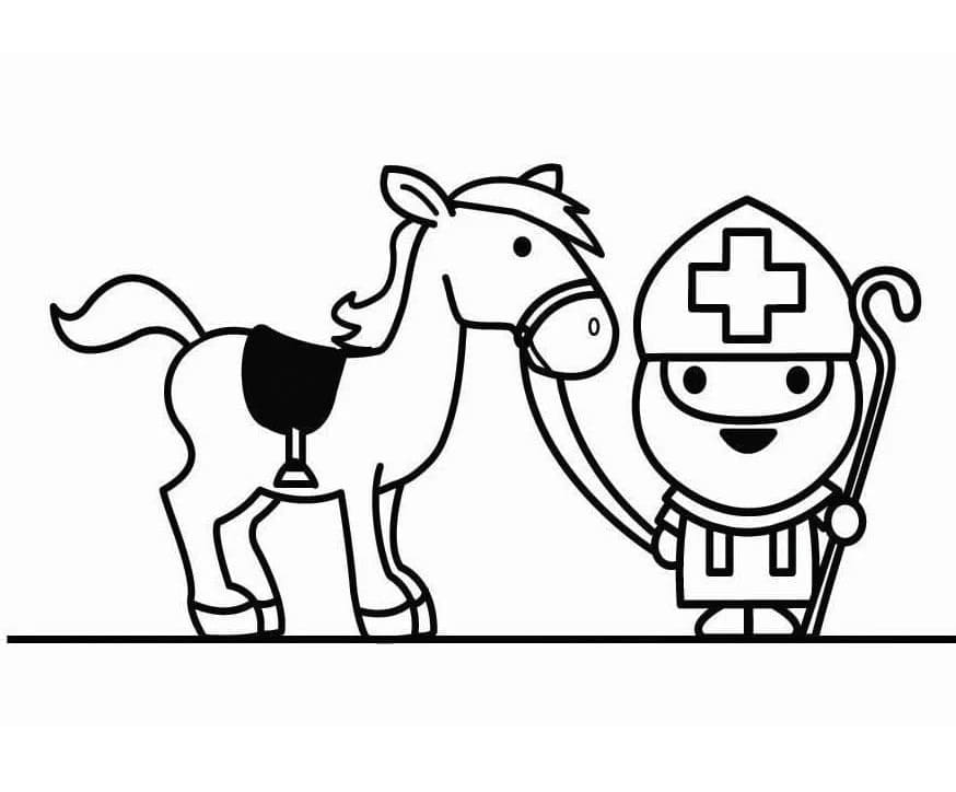 San Nicola facile da colorare