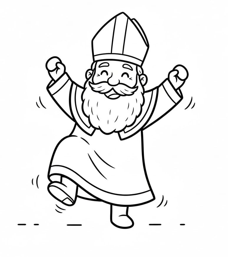 San Nicola felice da colorare