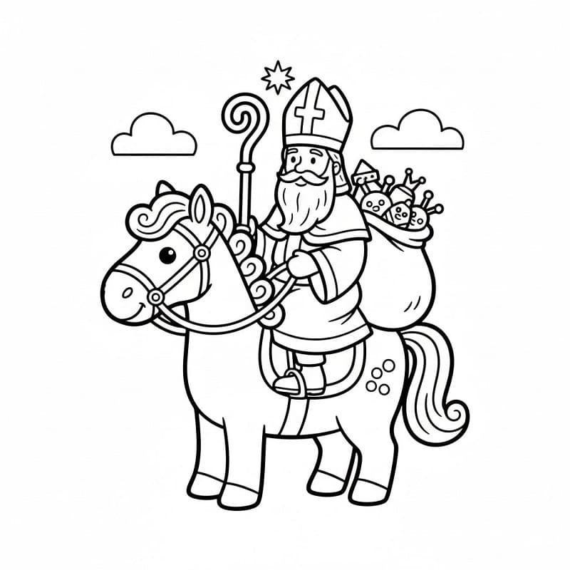 San Nicola gratuito da stampare da colorare
