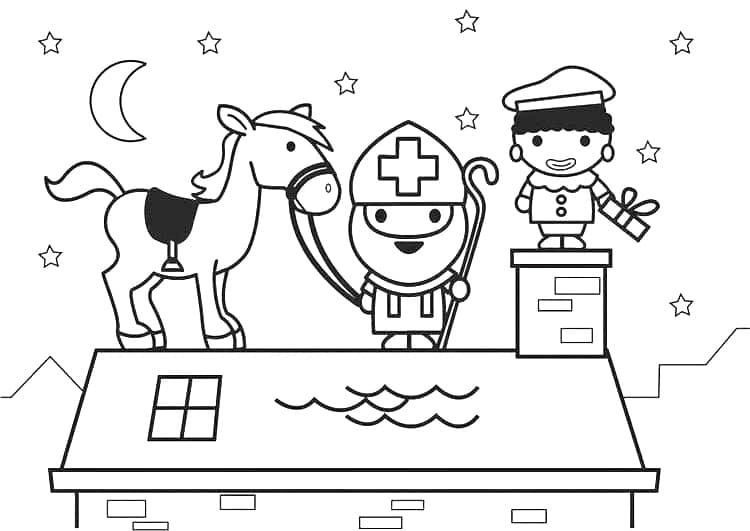 San Nicola per bambini da colorare