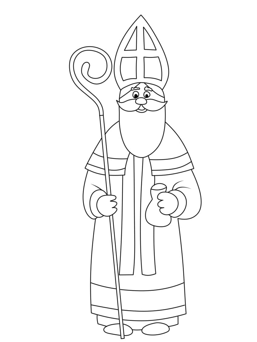 San Nicola semplice da colorare