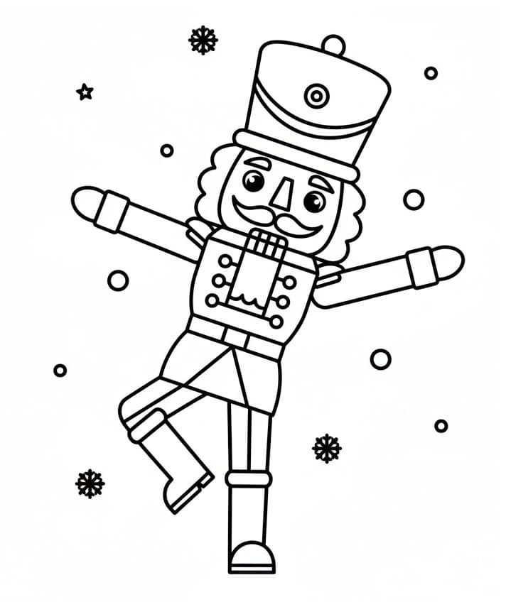 Schiaccianoci che balla da colorare