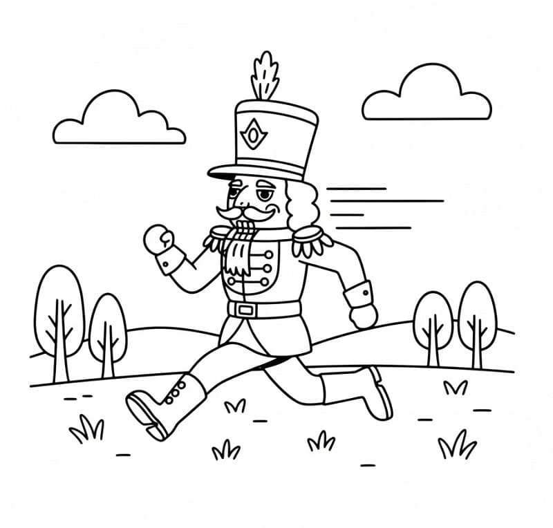 Schiaccianoci che corre da colorare