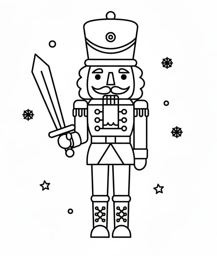 Schiaccianoci con spada da colorare