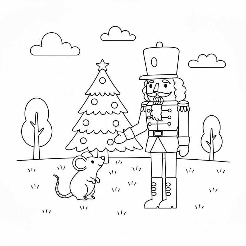 Schiaccianoci e topo da colorare