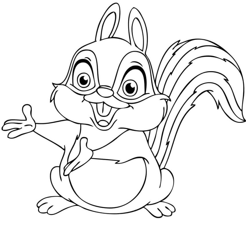 Scoiattolo Amichevole da colorare