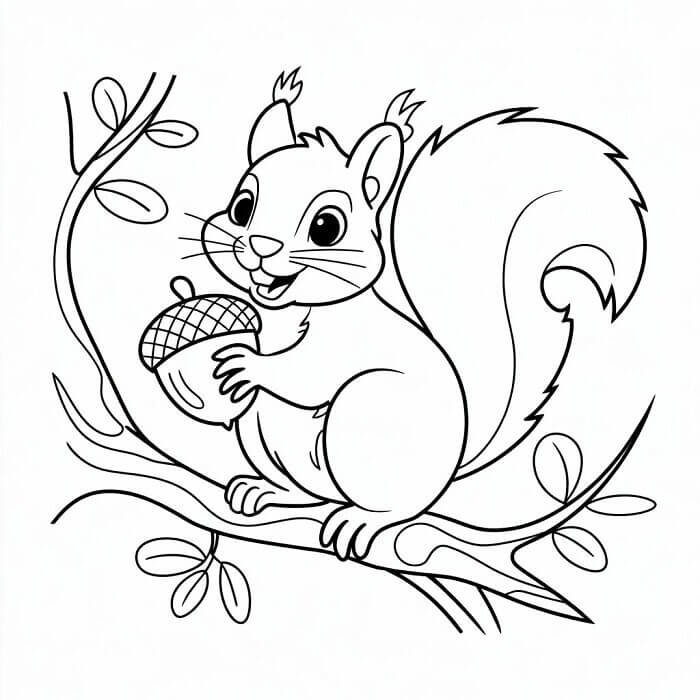 Scoiattolo Felice da colorare