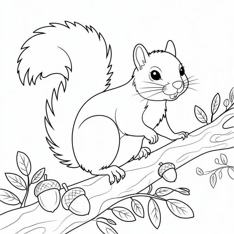 Scoiattolo Selvatico da colorare