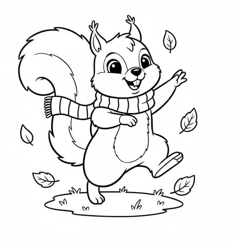 Scoiattoli da colorare
