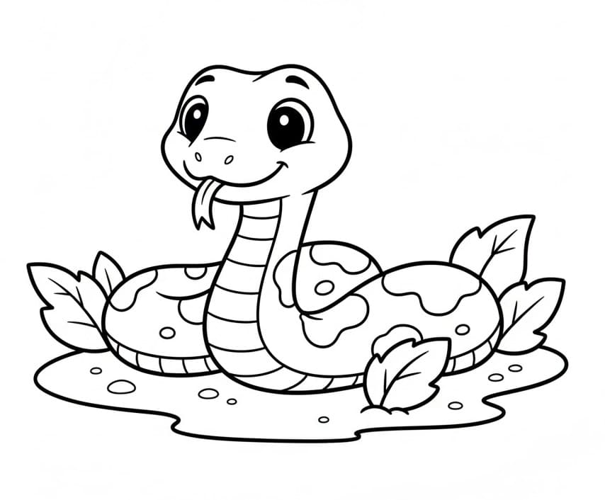 Serpente adorabile da colorare