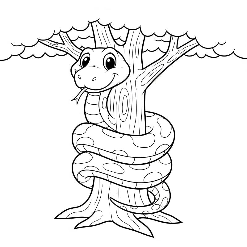 Serpente arboricolo da colorare