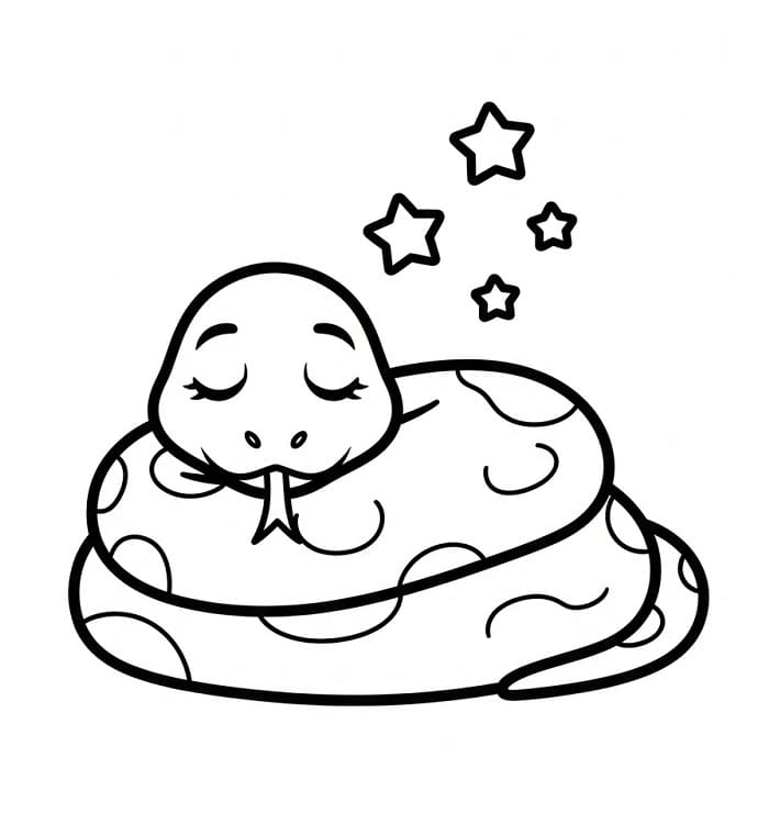 Serpente che dorme da colorare