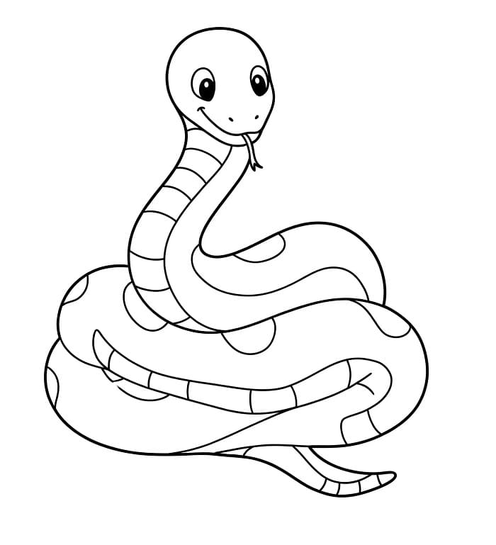 Serpente felice da colorare