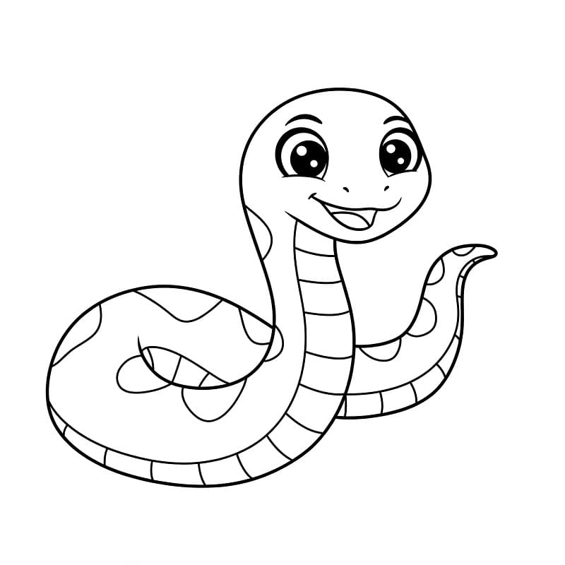 Serpente grazioso da colorare
