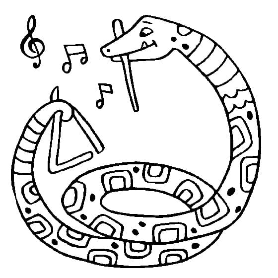 Serpente musicale da colorare